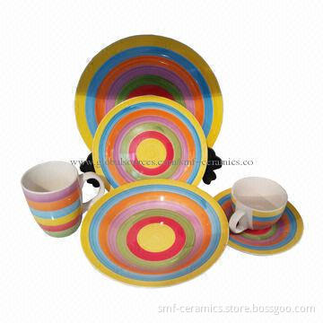 20pcs Ceramic Dinnerware Set with Color Glazed, FDA, 84/500/EEC and LFGB Standards